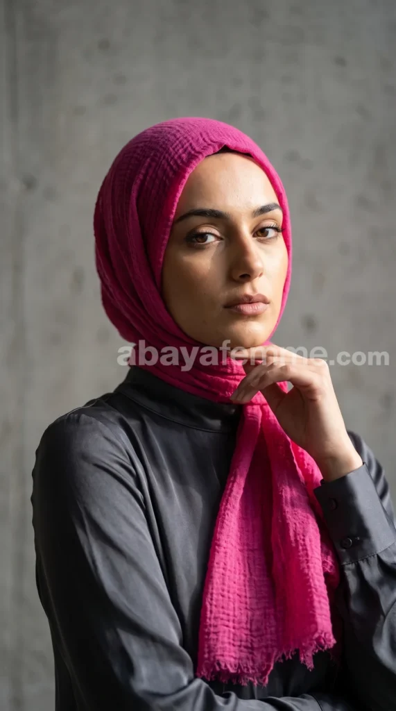 Hijab Froissé Fuchsia Basic Collection – view 1