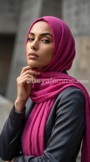 Hijab Froissé Fushia Basic Collection