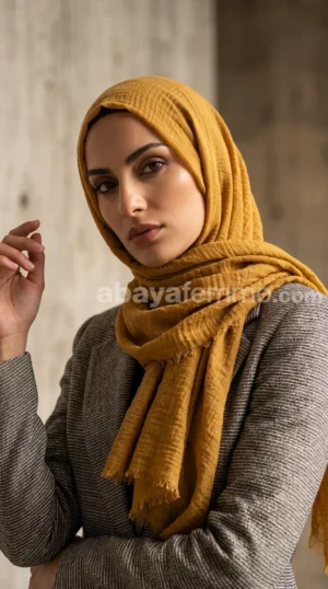 Hijab Froissé Goldenrod Basic Collection