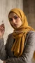 Crinkled Hijab Golden Yellow Basic Collection