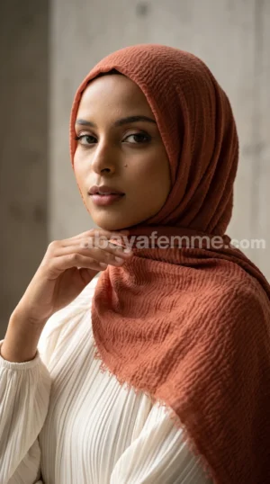 Hijab Froissé Indianred Basic Collection