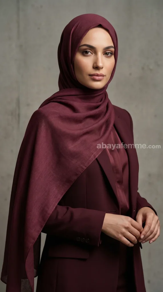 Burgundy Louna collection hijab 02