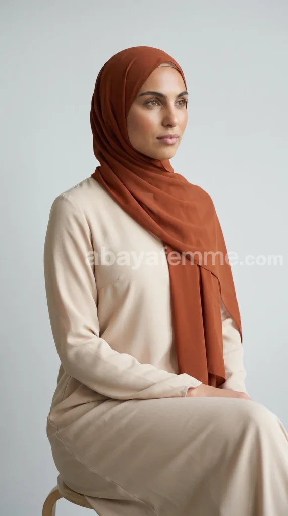 Hijab Mousseline Acajou Premium Collection – view 1