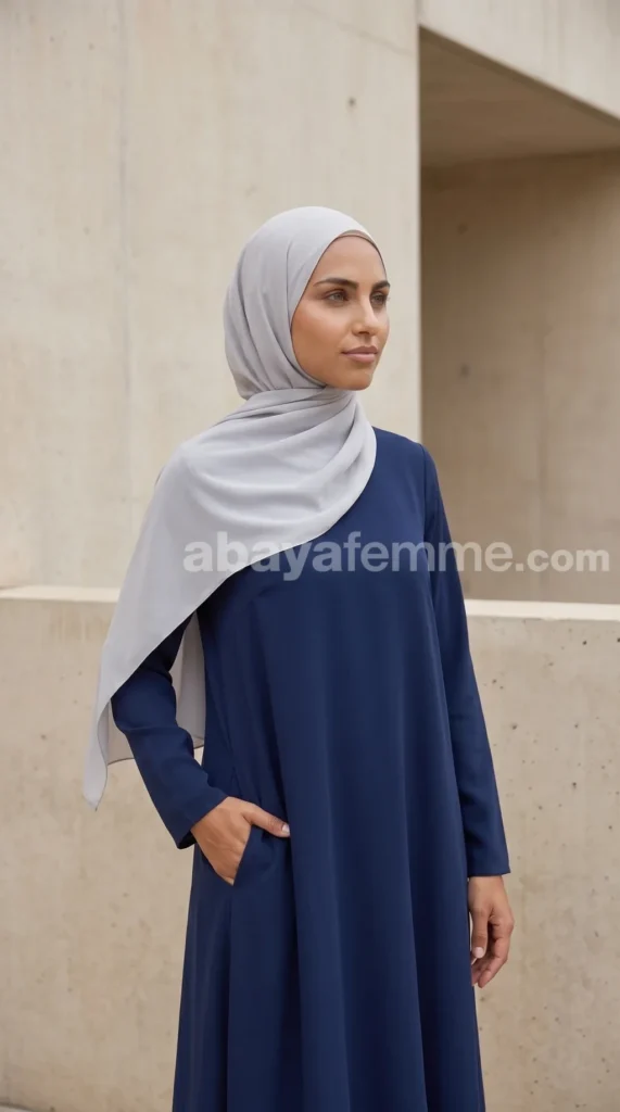 Hijab Mousseline Argent Rectangulaire Premium Collection – view 3