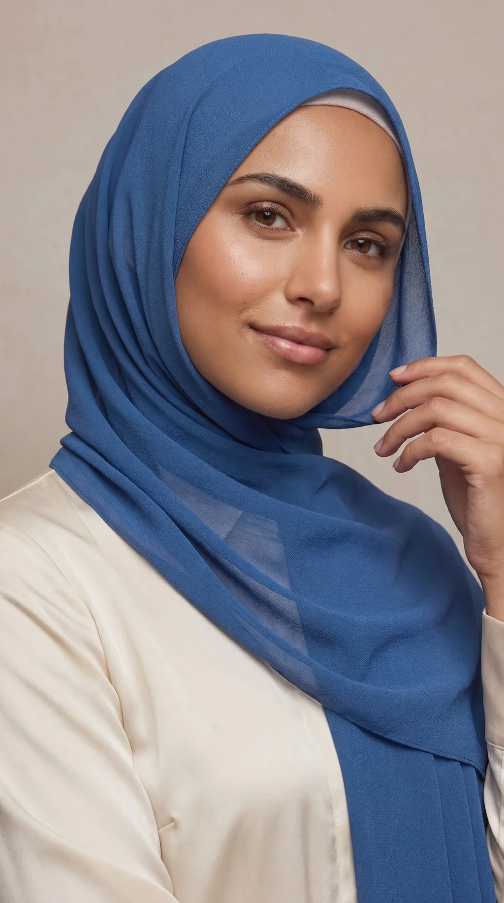 Hijab Mousseline Bleu roi