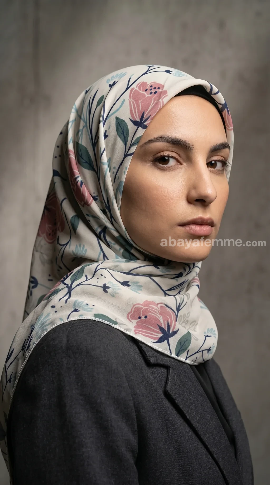 Hijab Mousseline de Soie Imprimé Carré Collection Luna FP02