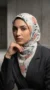 Hijab de muselina de seda estampado cuadrado Colección Luna FP02 01