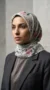 Hijab de muselina de seda estampado cuadrado Colección Luna FP02 02