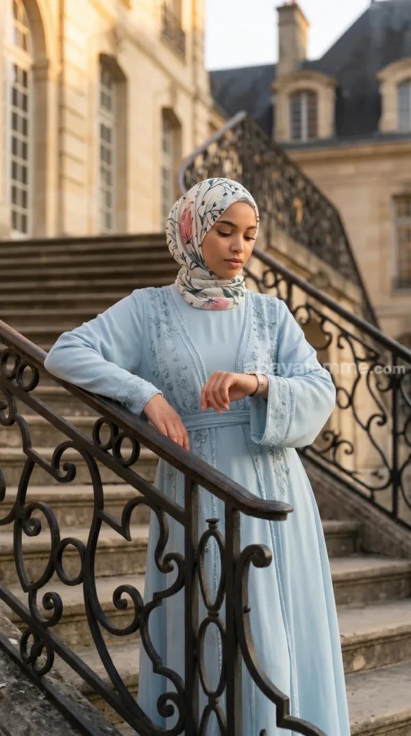 Hijab de muselina de seda estampado cuadrado Colección Luna FP02 04