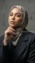 Hijab de muselina de seda estampado cuadrado Colección Luna FP01 03