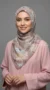Hijab de muselina de seda estampado cuadrado Colección Luna FP02