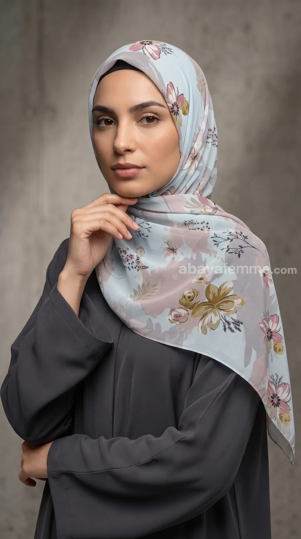 Hijab Mousseline de Soie Imprimé Carré Collection Luna Luna FP03