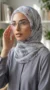 Hijab de muselina de seda estampado cuadrado Colección Louna FP03 03