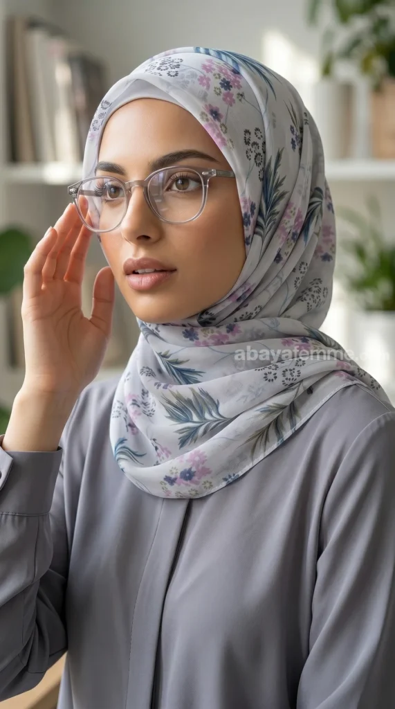 Hijab imprimé Hijab Carré imprimé Collection Luna FP04 – vue 4