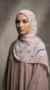 Hijab de muselina de seda estampado cuadrado Colección Luna FP07 06