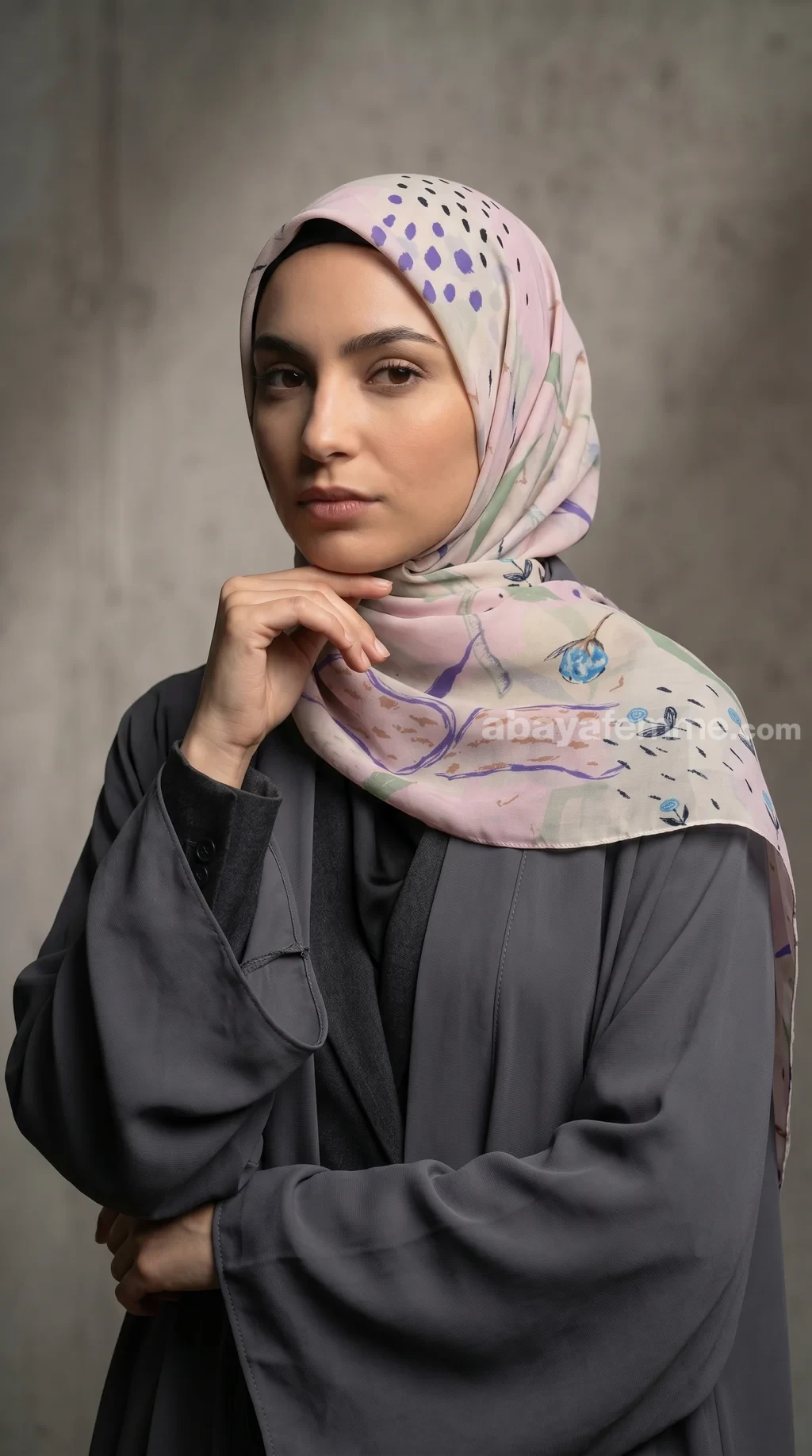 Hijab Mousseline de Soie Imprimé Carré Collection Luna FP07