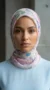 Hijab de muselina de seda estampado cuadrado Colección Luna FP07 01