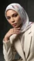 Hijab de muselina de seda estampado cuadrado Colección Luna FP08