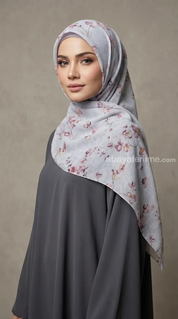 bedrukte vierkante mousseline hijab Louna collectie fp14 01