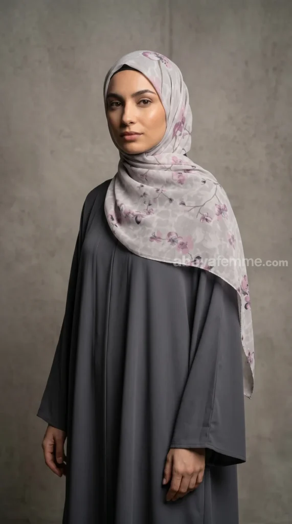 Hijab Mousseline de Soie Imprimé Carré Collection Luna FP17 – vue 3