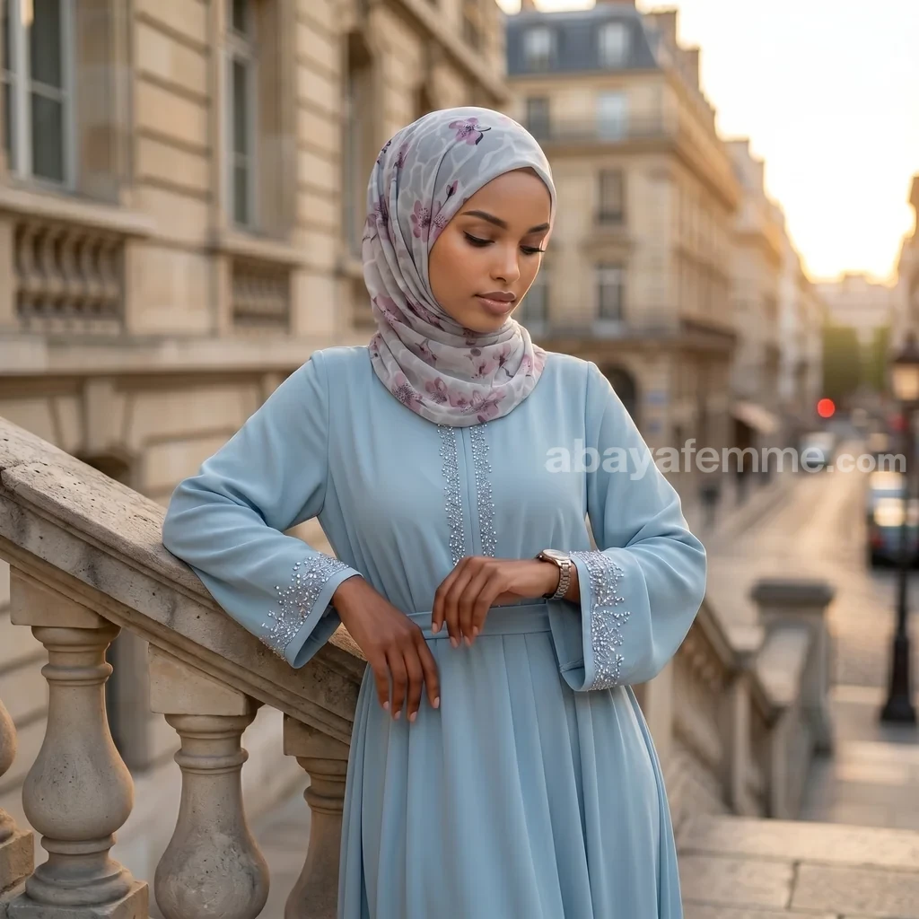 Hijab Mousseline de Soie Imprimé Carré Collection Luna FP17 2 Détail du motif et de la texture du hijab mousseline de soie imprimé carré collection luna luna fp17