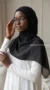 Black square silk chiffon hijab Riley Collection 02