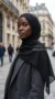 Black square silk chiffon hijab Riley Collection 04