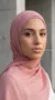 Pink silk chiffon square Riley collection hijab 07