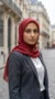 Carmine Red Square Silk Chiffon Hijab Riley Collection 02