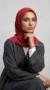 Carmine Red Square Silk Chiffon Hijab Riley Collection 04