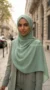Silk Chiffon Square Hijab Duck Egg Green Riley Collection - Image 2