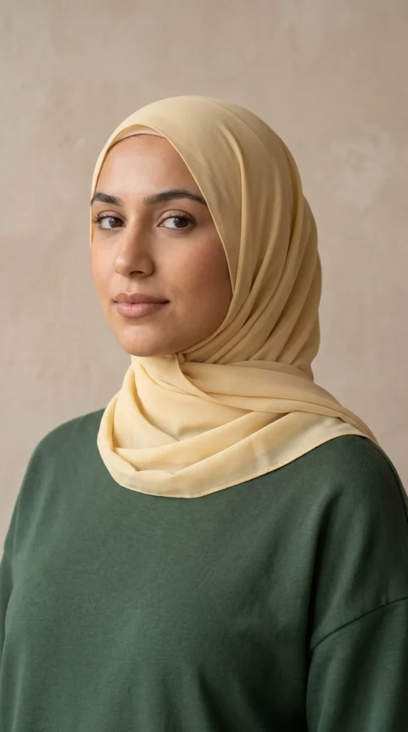 Hijab Mousseline Jaune paille Premium Collection – view 1