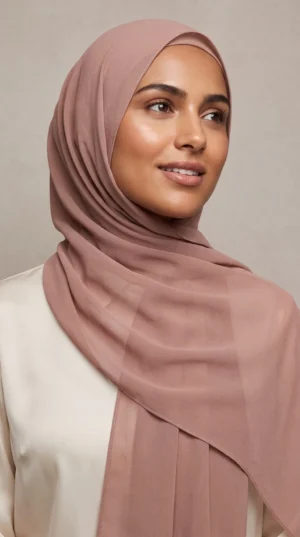 Hijab Mousseline Rose poudré Collection Premium