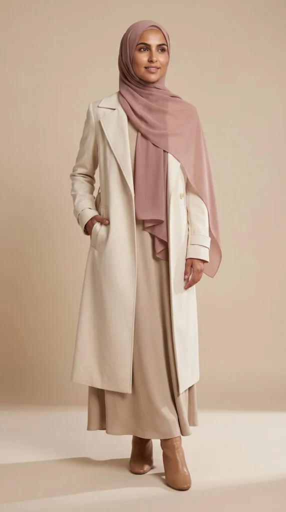 Hijab Mousseline Rose poudré Collection Premium – view 2