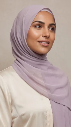 Hijab Mousseline Lilas Premium Collection