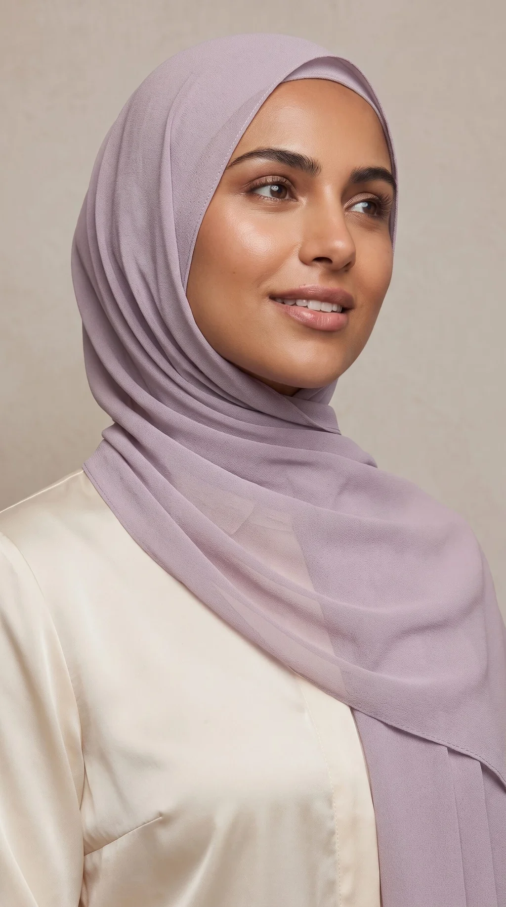hijab mousseline lilas