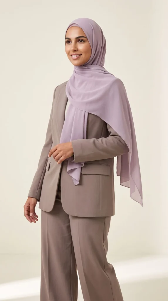 Hijab Mousseline Lilas Premium Collection – view 2