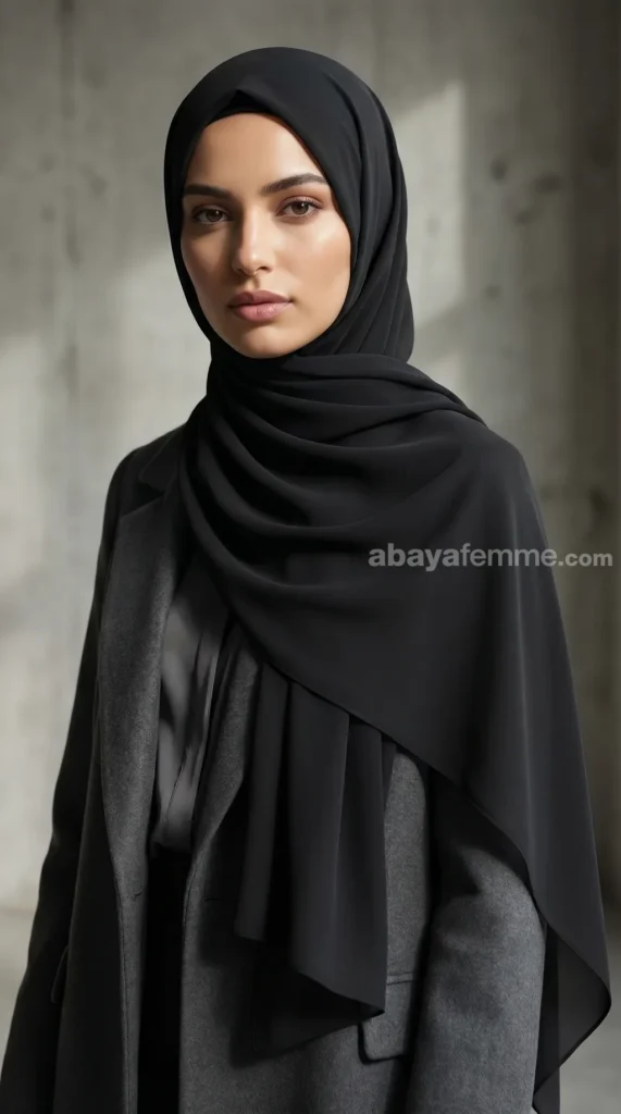 Hijab Mousseline Noir Luxury Mousseline