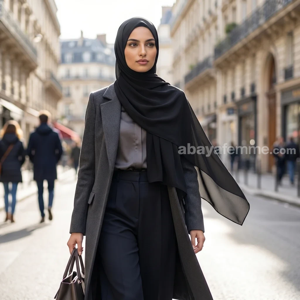 Hijab Mousseline Noir Luxury Mousseline 3 Idée de style chic avec le hijab mousseline noir luxury mousseline