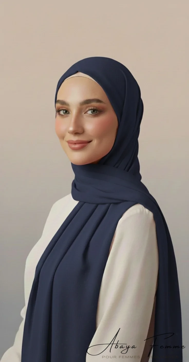 hijab Mousseline premium SteelBlue