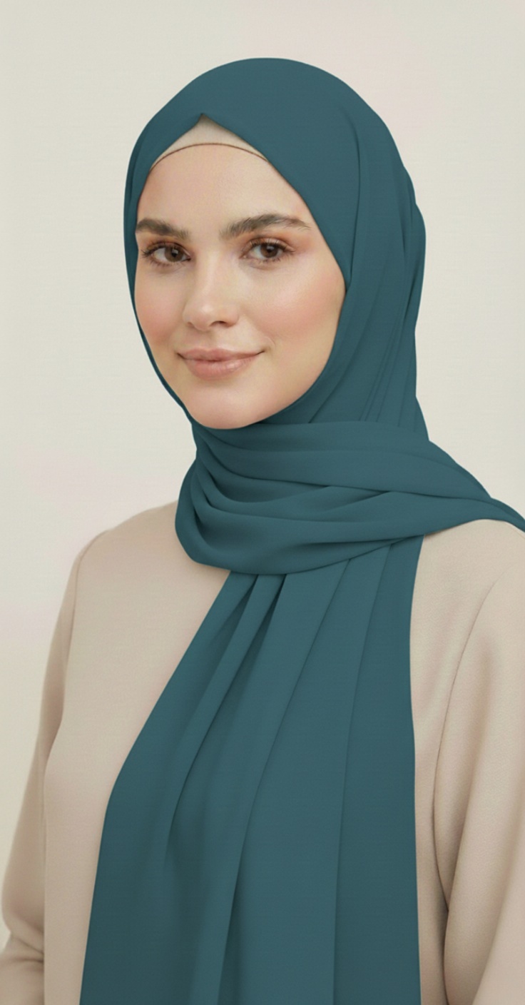 hijab_mousseline_premium_Teal
