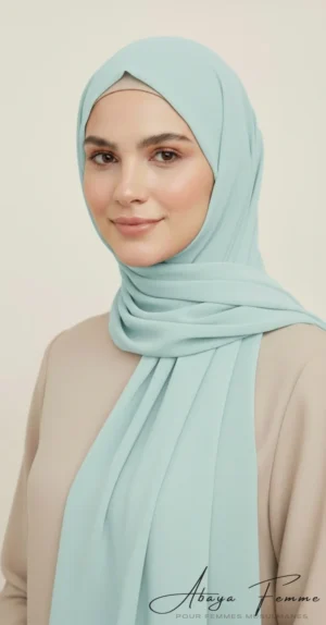 turquoise premium chiffon hijab