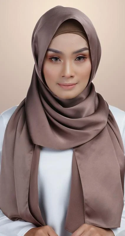 marron.jpg Hijab Elyse 2 en 1 Marron – Image 1