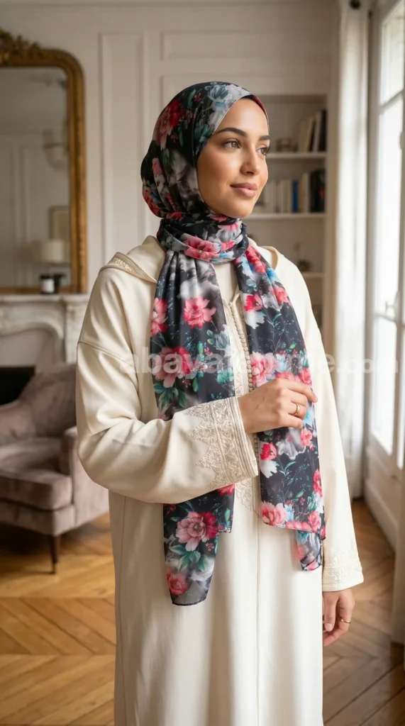 Hijab mousseline imprimé Collection Lilia HMIT01 – vue 3