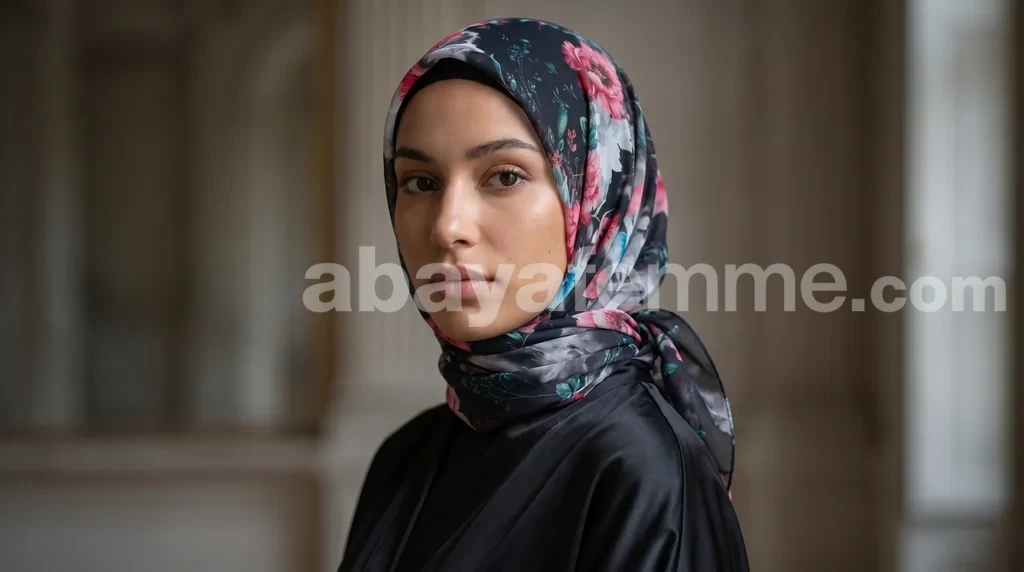 Hijab mousseline imprimé Collection Lilia HMIT01 1 Hijab mousseline imprimé Collection Lilia avec motifs de roses