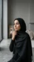 Pashmina Collection Basic Schwarz - Minimal-Foto - Model-Stil: Hijabi