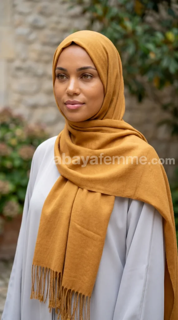 Pashmina Jaune Moutarde Collection Basic – vue 3