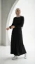 Robe Longue Boutonnée Noir - Minimal Photo - Model Style: Hijabi