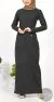 Abaya Robe en tricot gris foncé