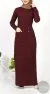 Abaya Robe Tricot Bordeaux